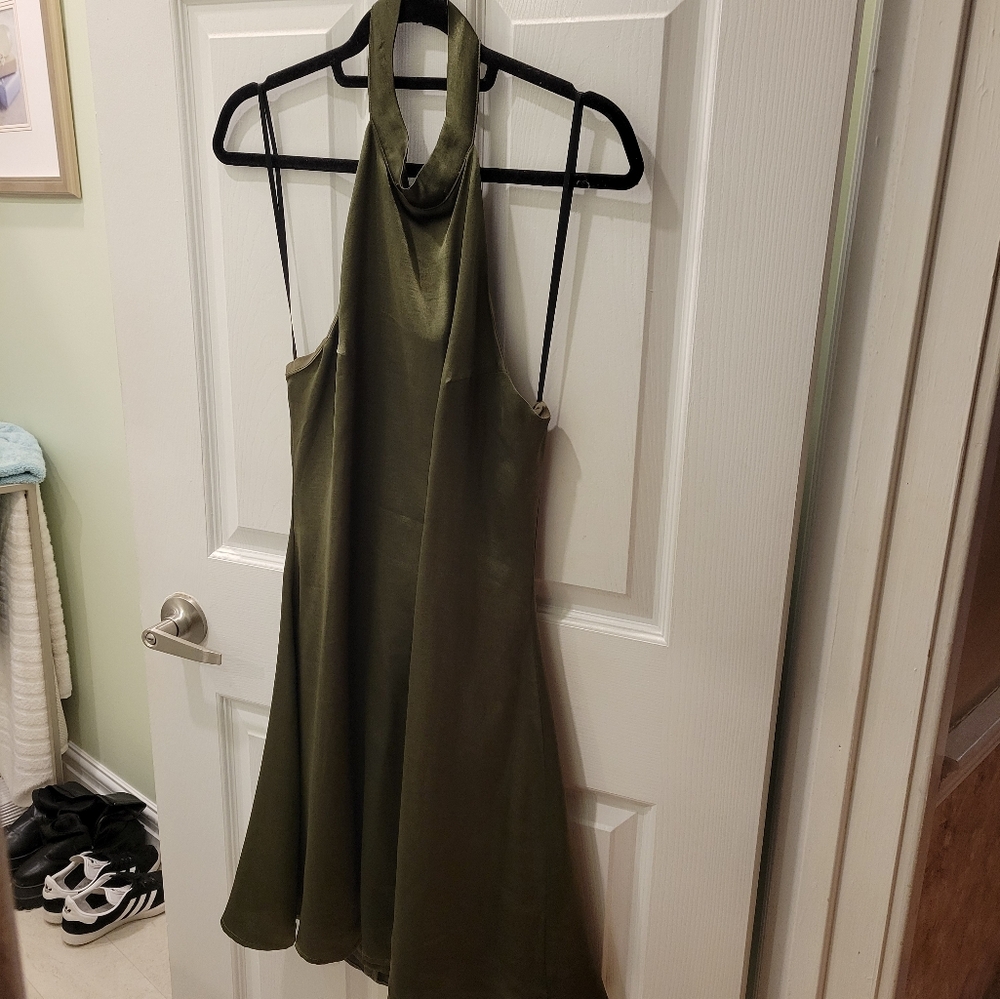 Urban Outfitters Olive Green Halter Dress - Picture 4 of 12